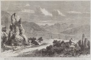 Bocetos de la región de plata de Washoe, América del Norte, Virginia City desde el sur, Mount Davidson, Cedar Hill, y Six Miles Gutch de Richard Principal Leitch